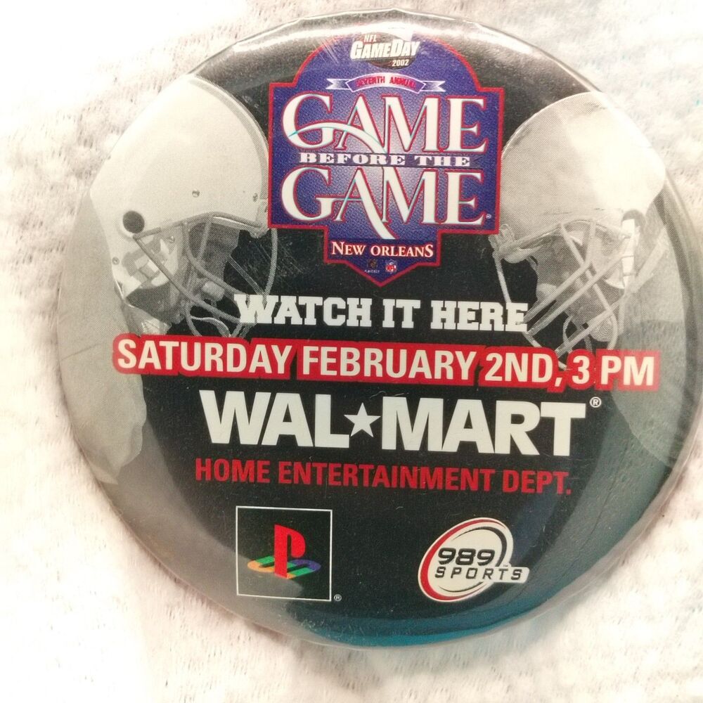 Game Before The Game Football Walmart PlayStation Promo Vintage Pin Button